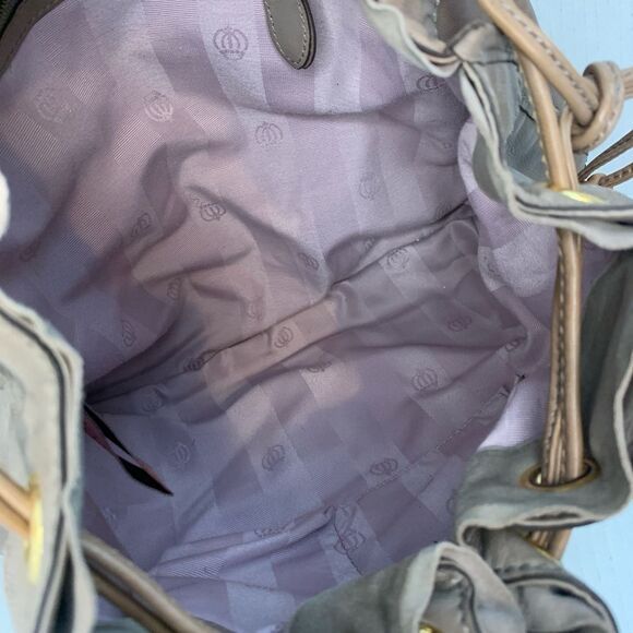 Juicy Couture Brown Leather Shoulder Bag Purse Gold Hardware Slouchy Tote Hobo - Picture 9 of 13